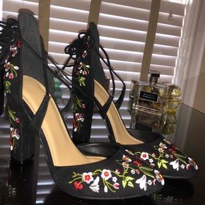 Embroidered heels